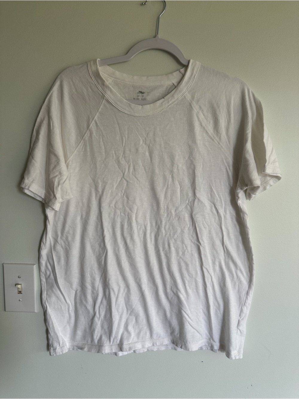 Aerie Women’s Oversized Basic White Crewneck Drop Shoulder T Shirt Neutral